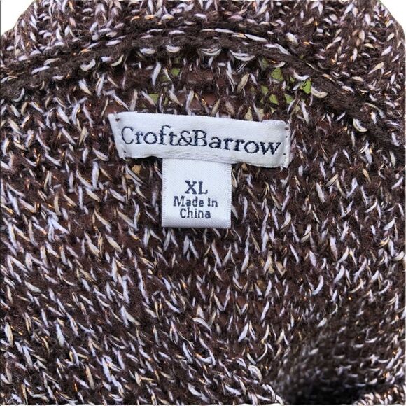 CROFT & BARROW Extended Neck Line Knitted Long Sleeve Sweater Size XL - Picture 5 of 5